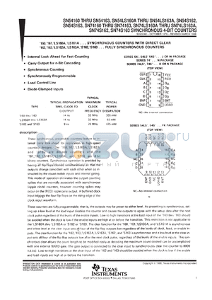 JM38510/31504BEA datasheet - SYNCHRONOUS 4-BIT COUNTERS