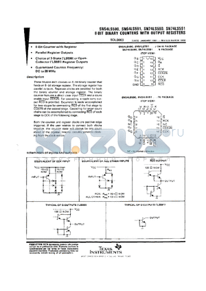 SNJ54LS590FK datasheet - 8-BIT BINARY COUNTERS WITH OUTPUT REGISTERS