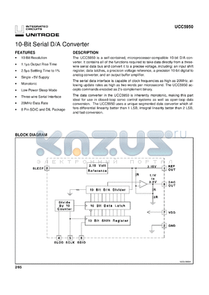 UCC5950N datasheet - MICROPROCESSOR COMPATIBLE WITH LOW POWER SLEEP MODE