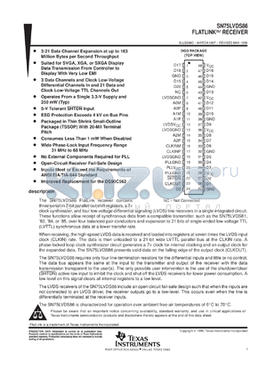 SN75LVDS86DGGR datasheet - FLATLINK(TM) RECEIVER