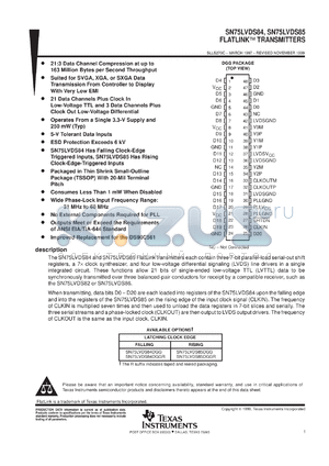 SN75LVDS85DGGR datasheet - FLATLINK(TM) TRANSMITTER