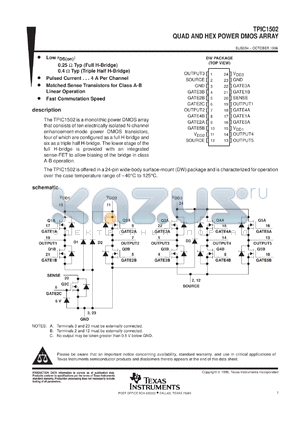 TPIC1502DWR datasheet - QUAD AND HEX POWER DMOS ARRAY