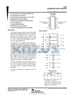 5962-9235001MXA datasheet - QUADRUPLE HALF-H DRIVERS