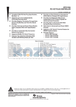 HPC3130APGE datasheet - HOT PLUG CONTROLLER