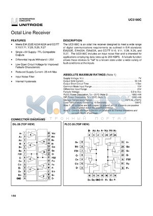 UC5180CN datasheet - LOW-SPEED ASYNCHRONOUS OCTAL LINE RECEIVER