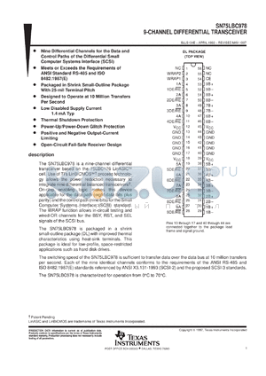 SN75LBC978DLR datasheet - 9-CHANNEL DIFFERENTIAL TRANSCEIVER