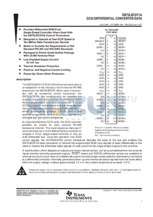 SN75LBC971ADLR datasheet - SCSI DIFFERENTIAL CONVERTER-DATA PRODUCT PREVIEW