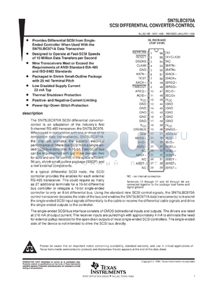 SN75LBC970ADLR datasheet - SCSI DIFFERENTIAL CONVERTER-CONTROL