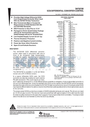 SN75970B2DGGR datasheet - SCSI DIFFERENTIAL CONVERTER CONTROL