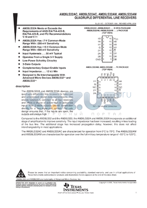 78020032A datasheet - QUADRUPLE DIFFERENTIAL LINE RECEIVER