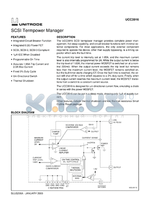 UCC3916DP datasheet - SCSI TERMPOWER MANAGER