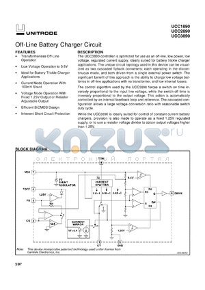 UCC3890D datasheet - OFF-LINE BATTERY CHARGER CIRCUIT