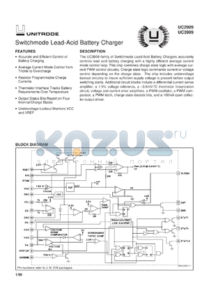 UC3909DW datasheet - SWITCHMODE LEAD-ACID BATTERY CHARGER