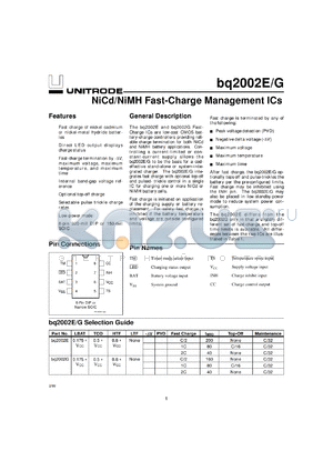 BQ2002ESN-SI datasheet - SIMPLE 8-PIN FAST-CHARGE CONTROLLER WITH TERMINATION