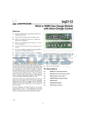 BQ2112LB-KT datasheet - GAS GAUGE MODULE WITH LEDS AND SWITCH (L-VERSION) BQ2012 BASED