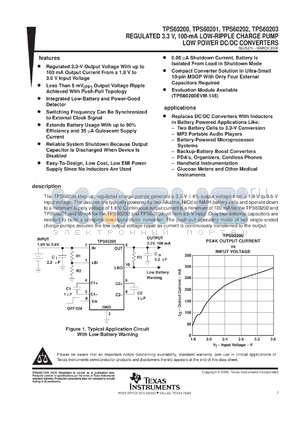 TPS60203DGSR datasheet - BOOST, 2-CELL INPUT, LOW RIPPLE