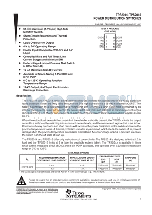 TPS2015DR datasheet - POWER-DISTRIBUTION SWITCHES