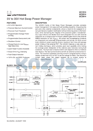 UC2914J datasheet - 5V TO 35V HOT SWAP POWER MANAGER