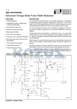 UCC35701N datasheet - ADVANCED VOLTAGE MODE PULSE WIDTH MODULATOR