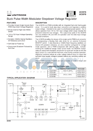 UC3578DPTR datasheet - BUCK PULSE WIDTH MODULATOR STEPDOWN VOLTAGE REGULATOR