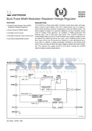 UC3573DTR datasheet - BUCK PULSE WIDTH MODULATOR STEPDOWN VOLTAGE REGULATOR