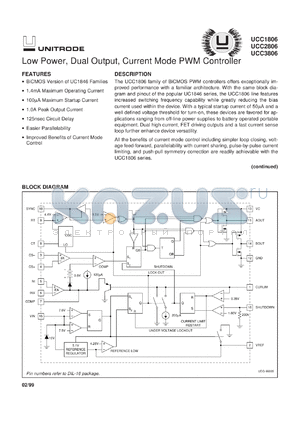 5962-9457501QEA datasheet - LOW POWER, DUAL OUTPUT, CURRENT MODE PWM CONTROLLER