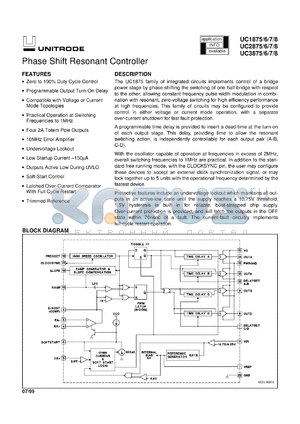 UC3878DWPTR datasheet - PHASE SHIFT RESONANT CONTROLLER