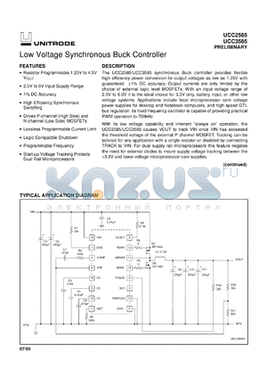 UCC2585DTR datasheet - LOW VOLTAGE SYNCHRONOUS BUCK CONTROLLER