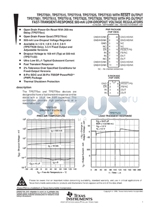 TPS77628DR datasheet - FAST-TRANSIENT-RESPONSE 500-MA LDO VOLTAGE REGULATOR