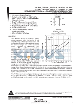 TPS76933EVM-127 datasheet - ULTRA LOW-POWER 100-MA LOW-DROPOUT LINE REGULATORS