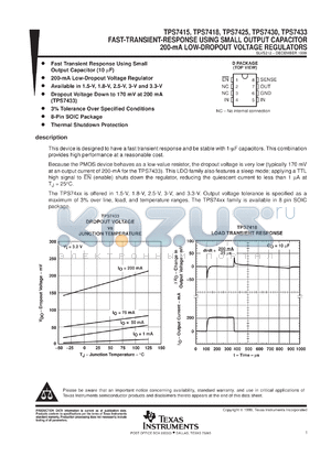 TPS7433DR datasheet - INTERNALLY COMPENSATED ULTRA-FAST TRANSIENT RESPONSE 200-MA LOW-VOLTAGE DROPOUT