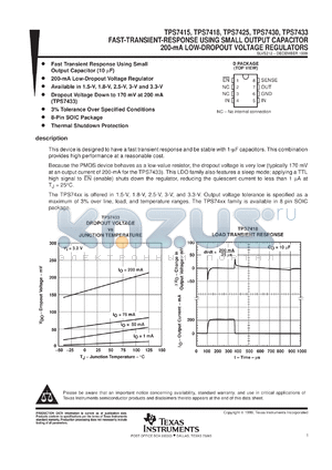 TPS7430DR datasheet - INTERNALLY COMPENSATED ULTRA-FAST TRANSIENT RESPONSE 200-MA LOW-VOLTAGE DROPOUT