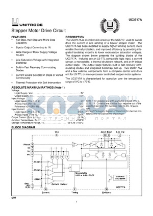 UC3717AN datasheet - STEPPER MOTOR DRIVE CIRCUIT