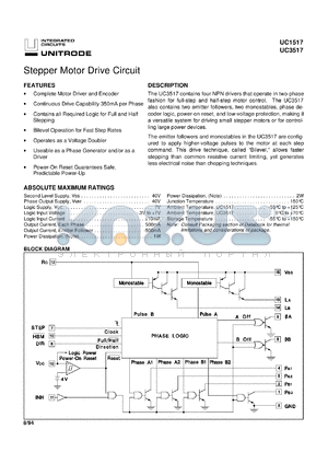 UC3517Q datasheet - STEPPER MOTOR DRIVE CIRCUIT