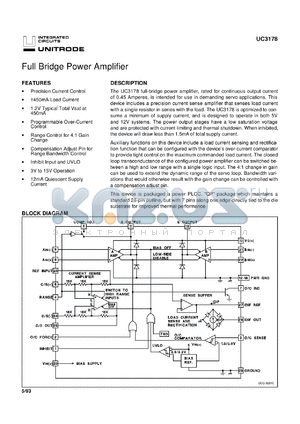 UC3178QP datasheet - FULL BRIDGE POWER AMPLIFIER