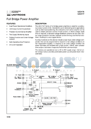 UC3176QP datasheet - FULL BRIDGE POWER AMPLIFIER