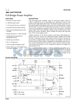 UC3173AQP datasheet - FULL BRIDGE POWER AMPLIFIER