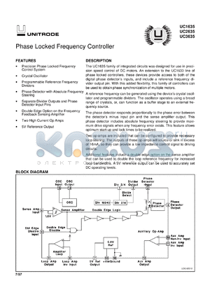 UC1635J datasheet - PHASE LOCKED FREQUENCY CONTROLLER
