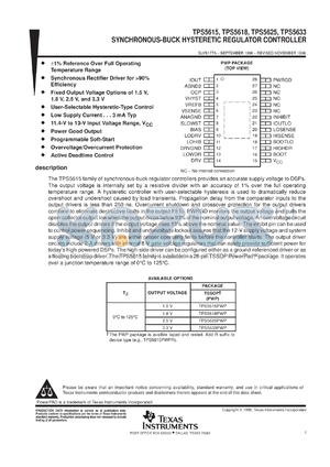 TPS5633EVM-104 datasheet - 3.3 V OUTPUT VOLTAGE SYNCHRONOUS-BUCK HYSTERETIC REGULATOR CONTROLLER