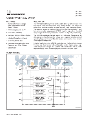 UC2702D datasheet - QUAD PWM RELAY DRIVER