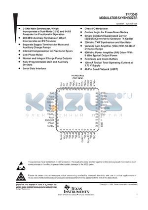 TRF3040PHP datasheet - MODULATOR/SYNTHESIZER