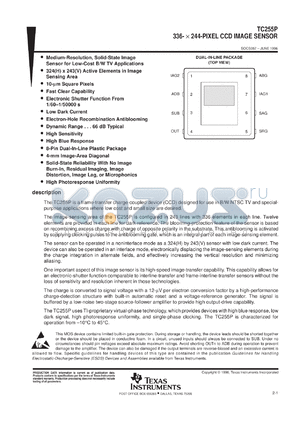 TC255PA datasheet - 336- X 244-PIXEL CCD IMAGE SENSOR