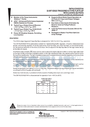 SN74LVCH32374AGKER datasheet - 32-BIT EDGE-TRIGGERED D-TYPE FLIP-FLOP WITH 3-STATE OUTPUTS