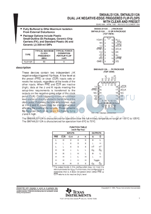 JM38510/37103B2A datasheet - DUAL J-K NEGATIVE-EDGE-TRIGGERED FLIP-FLOPS WITH CLEAR AND PRESET