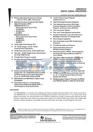 5962-9679001NXB datasheet - DIGITAL SIGNAL PROCESSOR