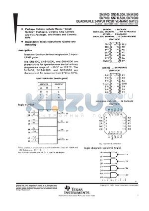 JM38510/00104BDA datasheet - QUADRUPLE 2-INPUT POSITIVE-NAND GATES