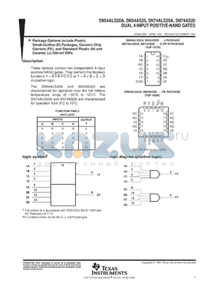 JM38510/37003BCA datasheet - DUAL 4-INPUT POSITIVE-NAND GATES