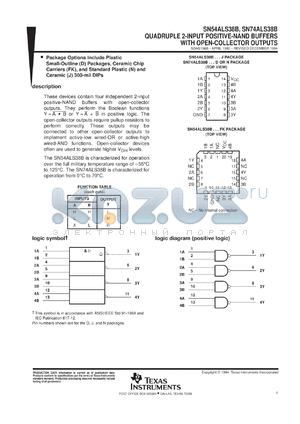SNJ54ALS38BJ datasheet - QUADRUPLE 2-INPUT POSITIVE-NAND BUFFERS WITH OPEN-COLLECTOR OUTPUTS