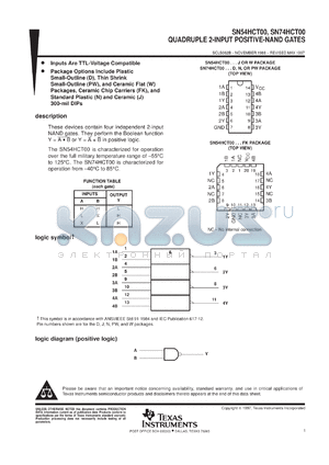 SN74HCT00APWR datasheet - QUADRUPLE 2-INPUT POSITIVE-NAND GATES