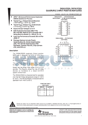 SN74LVC02ADBLE datasheet - QUADRUPLE 2-INPUT POSITIVE-NOR GATE